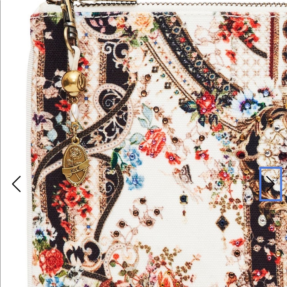 CAMILLA *Shakespeare’s Garden* ivory floral baroque style crystal clutch bag - Picture 2 of 8